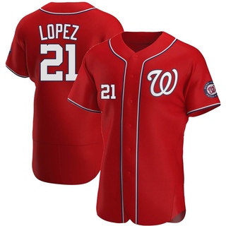 Authentic Jorge Lopez Men's Washington Nationals Alternate Jersey - Red