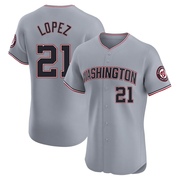 Elite Jorge Lopez Men's Washington Nationals Road Jersey - Gray