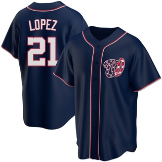 Replica Jorge Lopez Men's Washington Nationals Alternate Team Jersey - Navy