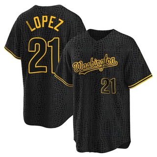 Replica Jorge Lopez Men's Washington Nationals Snake Skin City Jersey - Black